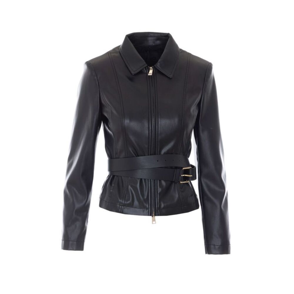 Liu Jo Women Faux Leather Jacket With Belt